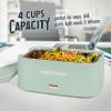 imageNostalgia 32Ounce Heated Electric Lunch Box  Travel Size 4 Cup Capacity for Soup Pasta and Leftovers  LeakProof Silicone Sealed Lid Foldable Carry Handle Detachable Cord  BlackSage