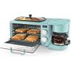 imageNostalgia 3in1 Retro Breakfast Station  Includes 5 Cup Coffee Maker NonStick Ceramic Griddle and 4Slice Toaster Oven  BuiltIn Timer Reusable Coffee Filter SpaceSaving Design  PinkAqua