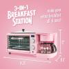 imageNostalgia 3in1 Retro Breakfast Station  Includes 5 Cup Coffee Maker NonStick Ceramic Griddle and 4Slice Toaster Oven  BuiltIn Timer Reusable Coffee Filter SpaceSaving Design  PinkPink
