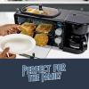 imageNostalgia 3in1 Retro Breakfast Station  Includes 5 Cup Coffee Maker NonStick Ceramic Griddle and 4Slice Toaster Oven  BuiltIn Timer Reusable Coffee Filter SpaceSaving Design  PinkBlack