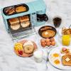 imageNostalgia 3in1 Retro Breakfast Station  Includes 5 Cup Coffee Maker NonStick Ceramic Griddle and 4Slice Toaster Oven  BuiltIn Timer Reusable Coffee Filter SpaceSaving Design  PinkAqua