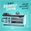 imageNostalgia 3in1 Retro Breakfast Station  Includes 5 Cup Coffee Maker NonStick Ceramic Griddle and 4Slice Toaster Oven  BuiltIn Timer Reusable Coffee Filter SpaceSaving Design  PinkAqua