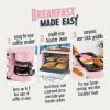 imageNostalgia 3in1 Retro Breakfast Station  Includes 5 Cup Coffee Maker NonStick Ceramic Griddle and 4Slice Toaster Oven  BuiltIn Timer Reusable Coffee Filter SpaceSaving Design  PinkPink