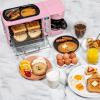 imageNostalgia 3in1 Retro Breakfast Station  Includes 5 Cup Coffee Maker NonStick Ceramic Griddle and 4Slice Toaster Oven  BuiltIn Timer Reusable Coffee Filter SpaceSaving Design  PinkPink