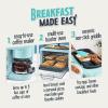 imageNostalgia 3in1 Retro Breakfast Station  Includes 5 Cup Coffee Maker NonStick Ceramic Griddle and 4Slice Toaster Oven  BuiltIn Timer Reusable Coffee Filter SpaceSaving Design  PinkAqua