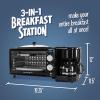 imageNostalgia 3in1 Retro Breakfast Station  Includes 5 Cup Coffee Maker NonStick Ceramic Griddle and 4Slice Toaster Oven  BuiltIn Timer Reusable Coffee Filter SpaceSaving Design  PinkBlack