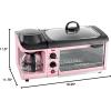 imageNostalgia 3in1 Retro Breakfast Station  Includes 5 Cup Coffee Maker NonStick Ceramic Griddle and 4Slice Toaster Oven  BuiltIn Timer Reusable Coffee Filter SpaceSaving Design  PinkPink