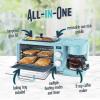 imageNostalgia 3in1 Retro Breakfast Station  Includes 5 Cup Coffee Maker NonStick Ceramic Griddle and 4Slice Toaster Oven  BuiltIn Timer Reusable Coffee Filter SpaceSaving Design  PinkAqua