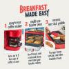 imageNostalgia 3in1 Retro Breakfast Station  Includes 5 Cup Coffee Maker NonStick Ceramic Griddle and 4Slice Toaster Oven  BuiltIn Timer Reusable Coffee Filter SpaceSaving Design  PinkRed