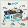 imageNostalgia 3in1 Retro Breakfast Station  Includes 5 Cup Coffee Maker NonStick Ceramic Griddle and 4Slice Toaster Oven  BuiltIn Timer Reusable Coffee Filter SpaceSaving Design  PinkAqua