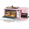 imageNostalgia 3in1 Retro Breakfast Station  Includes 5 Cup Coffee Maker NonStick Ceramic Griddle and 4Slice Toaster Oven  BuiltIn Timer Reusable Coffee Filter SpaceSaving Design  PinkPink