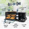 imageNostalgia 3in1 Retro Breakfast Station  Includes 5 Cup Coffee Maker NonStick Ceramic Griddle and 4Slice Toaster Oven  BuiltIn Timer Reusable Coffee Filter SpaceSaving Design  PinkBlack