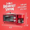 imageNostalgia 3in1 Retro Breakfast Station  Includes 5 Cup Coffee Maker NonStick Ceramic Griddle and 4Slice Toaster Oven  BuiltIn Timer Reusable Coffee Filter SpaceSaving Design  PinkRed