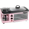 imageNostalgia 3in1 Retro Breakfast Station  Includes 5 Cup Coffee Maker NonStick Ceramic Griddle and 4Slice Toaster Oven  BuiltIn Timer Reusable Coffee Filter SpaceSaving Design  PinkPink