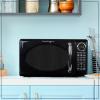 imageNostalgia Retro Microwave Oven 07 Cu Ft 700Watt Countertop Size with Glass Turntable Child Safety Lock 8 AutoCook Programs Digital Clock BlackBlack