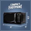 imageNostalgia Retro Microwave Oven 07 Cu Ft 700Watt Countertop Size with Glass Turntable Child Safety Lock 8 AutoCook Programs Digital Clock BlackBlack