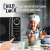imageNostalgia Retro Microwave Oven 07 Cu Ft 700Watt Countertop Size with Glass Turntable Child Safety Lock 8 AutoCook Programs Digital Clock BlackBlack