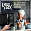 imageNostalgia Retro Microwave Oven 07 Cu Ft 700Watt Countertop Size with Glass Turntable Child Safety Lock 8 AutoCook Programs Digital Clock BlackBlack