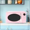imageNostalgia Retro Microwave Oven 07 Cu Ft 700Watt Countertop Size with Glass Turntable Child Safety Lock 8 AutoCook Programs Digital Clock BlackPink