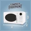 imageNostalgia Retro Microwave Oven 07 Cu Ft 700Watt Countertop Size with Glass Turntable Child Safety Lock 8 AutoCook Programs Digital Clock BlackWhite