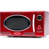 imageNostalgia Retro Microwave Oven 07 Cu Ft 700Watt Countertop Size with Glass Turntable Child Safety Lock 8 AutoCook Programs Digital Clock BlackRed