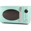 imageNostalgia Retro Microwave Oven 07 Cu Ft 700Watt Countertop Size with Glass Turntable Child Safety Lock 8 AutoCook Programs Digital Clock BlackTeal