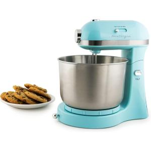 imageNostalgia Classic Retro Professional 35 Qt Stand Mixer with Tilt Head and Stainless Steel Bowl SixSpeed Includes Dough Hooks and Beaters Aqua