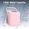 imageIgloo SelfCleaning Countertop Ice Maker  Compact and Portable  Creates 26 lbs Per Day 8 Pieces Ready Every 78 Minutes  Includes Ice Scoop and Basket  AquaPink