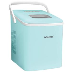imageIgloo SelfCleaning Countertop Ice Maker  Compact and Portable  Creates 26 lbs Per Day 8 Pieces Ready Every 78 Minutes  Includes Ice Scoop and Basket  AquaAqua Original