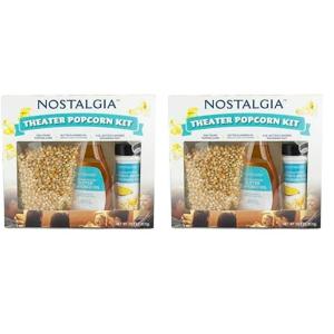 imageNostalgia Premium 4Ounce Popcorn AllInOne Bag  Includes Kernels Butter Flavored Coconut Oil and Seasoning Salt  Pack of 241 Pound Pack of 2