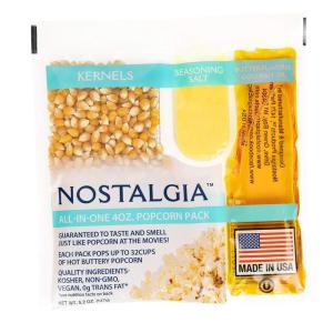 imageNostalgia Premium 4Ounce Popcorn AllInOne Bag  Includes Kernels Butter Flavored Coconut Oil and Seasoning Salt  Pack of 244 Ounce Pack of 24