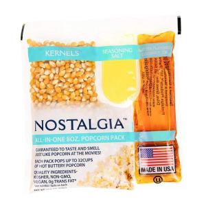 imageNostalgia Premium 4Ounce Popcorn AllInOne Bag  Includes Kernels Butter Flavored Coconut Oil and Seasoning Salt  Pack of 248 Ounce Pack of 24