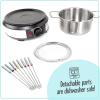 imageNostalgia 8Cup Electric Fondue Pot Set for Cheese ampamp Chocolate  8 ColorCoded Forks Temperature Control  Kitchen Gadgets and Appliances for Hors dOeuvres and More  Stainless Steel8 Cup