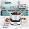 imageNostalgia 8Cup Electric Fondue Pot Set for Cheese ampamp Chocolate  8 ColorCoded Forks Temperature Control  Kitchen Gadgets and Appliances for Hors dOeuvres and More  Stainless Steel8 Cup