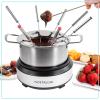 imageNostalgia 8Cup Electric Fondue Pot Set for Cheese ampamp Chocolate  8 ColorCoded Forks Temperature Control  Kitchen Gadgets and Appliances for Hors dOeuvres and More  Stainless Steel8 Cup