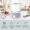 imageNostalgia Electric Ice Cream Maker with 2Qt Double Insulated Gel Canister ampamp Stainless Steel Base  Makes Sorbet Soft Serve and Frozen Yogurt  AquaStainless White