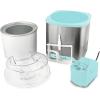 imageNostalgia Electric Ice Cream Maker with 2Qt Double Insulated Gel Canister ampamp Stainless Steel Base  Makes Sorbet Soft Serve and Frozen Yogurt  AquaStainless Aqua