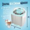 imageNostalgia Electric Ice Cream Maker with 2Qt Double Insulated Gel Canister ampamp Stainless Steel Base  Makes Sorbet Soft Serve and Frozen Yogurt  AquaStainless Aqua