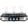 imageHomeCraft HCRTSCO15SS Triple Round Oval 15 Quart Stainless Steel Cooker Buffet with Adjustable Temperature Control Removable Lids ampamp Spoon Rests Perfect for Dinner Appetizers45Quart Stainless Buffet Cooker