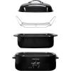 imageHomeCraft HCRTSCO15SS Triple Round Oval 15 Quart Stainless Steel Cooker Buffet with Adjustable Temperature Control Removable Lids ampamp Spoon Rests Perfect for Dinner Appetizers18Quart Countertop Roaster