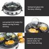 imageHomeCraft HCRTSCO15SS Triple Round Oval 15 Quart Stainless Steel Cooker Buffet with Adjustable Temperature Control Removable Lids ampamp Spoon Rests Perfect for Dinner Appetizers15Quart Round Buffet Cooker