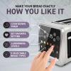 imageInspirex Touch Screen Toaster  4 Slice Long ExtraWide Slots  5 Bread Type and 6 Browning Levels  Defrost Reheat Favorite Single Slot Settings  Stainless SteelStainless Steel