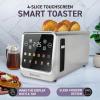 imageInspirex Touch Screen Toaster  4 Slice Long ExtraWide Slots  5 Bread Type and 6 Browning Levels  Defrost Reheat Favorite Single Slot Settings  Stainless SteelStainless Steel