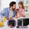 imageInspirex Touch Screen Toaster  4 Slice Long ExtraWide Slots  5 Bread Type and 6 Browning Levels  Defrost Reheat Favorite Single Slot Settings  Stainless SteelBlack