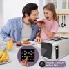 imageInspirex Touch Screen Toaster  4 Slice Long ExtraWide Slots  5 Bread Type and 6 Browning Levels  Defrost Reheat Favorite Single Slot Settings  Stainless SteelStainless Steel
