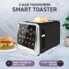imageInspirex Touch Screen Toaster  4 Slice Long ExtraWide Slots  5 Bread Type and 6 Browning Levels  Defrost Reheat Favorite Single Slot Settings  Stainless SteelBlack