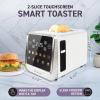 imageInspirex Touch Screen Toaster  4 Slice Long ExtraWide Slots  5 Bread Type and 6 Browning Levels  Defrost Reheat Favorite Single Slot Settings  Stainless SteelWhite