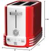 imageInspirex Touch Screen Toaster  4 Slice Long ExtraWide Slots  5 Bread Type and 6 Browning Levels  Defrost Reheat Favorite Single Slot Settings  Stainless SteelRed