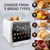 imageInspirex Touch Screen Toaster  4 Slice Long ExtraWide Slots  5 Bread Type and 6 Browning Levels  Defrost Reheat Favorite Single Slot Settings  Stainless SteelWhite