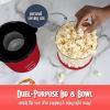 imageNostalgia 8Cup Hot Air Popcorn Maker ampamp Bowl  2In1 Bowl ampamp Lid 2 oz Measuring Cup  OilFree Pop Corn for Movie Night Snacks Birthday Parties and More  PinkRed